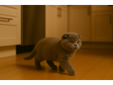 Sıfır kulak Scottish Fold Blue oyuncu yavru