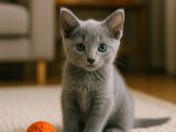 Yeşil Gözlü Sessiz Aşk – 2 Aylık Russian Blue Kedisi Yeni Yuvasını Arıyor